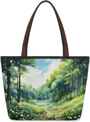 Hills Forest Grassland Tote Bag for Women Womens Handbags Tote Bag for Work Shopping Travel Beach