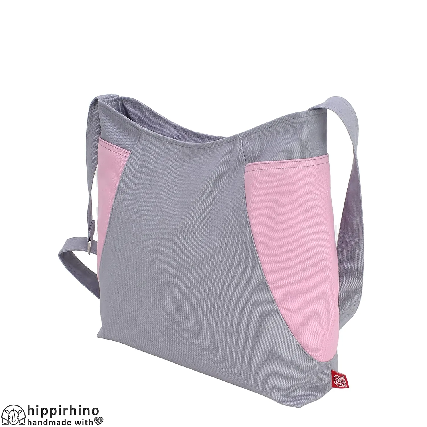 Hobo Bag Shoulder Crossbody Handmade Cotton Canvas Vegan Washable Zippered Traveler Classy Roomy Weekender Two Side Pockets Colors Stylish (Medium)