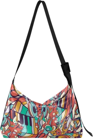 Hobo Handbag Crossbody Music Colorful Piano Trendy PU Leather Shoulder Bags Purses Large Casual Sling Tote Bag Messenger Bag for Women Men
