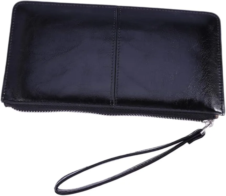 Holder Ladies Purses Zipper Buckle Purse Women Clutch Purse High Capacity Envelope Bag Zipper Buckle Clutch Zipper Closure Wallet Clutch for Women Ladies Wallet Women Wallet Black