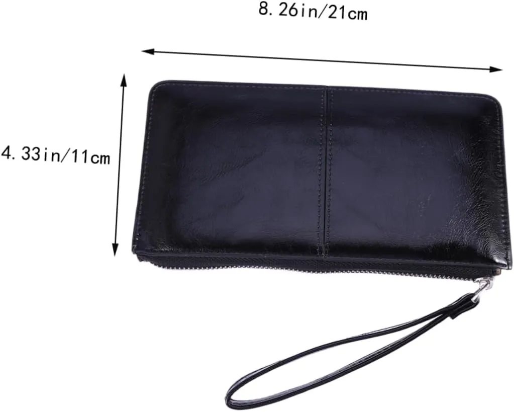 Holder Ladies Purses Zipper Buckle Purse Women Clutch Purse High Capacity Envelope Bag Zipper Buckle Clutch Zipper Closure Wallet Clutch for Women Ladies Wallet Women Wallet Black