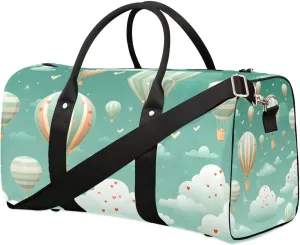 Hot Air Balloon Colorful Travel Duffel Bag for Women Men Waterproof Foldable Overnight Weekender Bag Large Capacity Sports Gym Bag