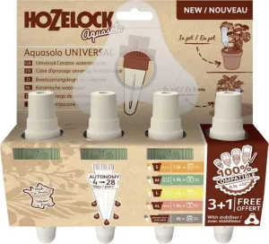 Hozelock - Medium Aquasolo Universal Watering Cones for 1.5L to 5L Bottles, Providing Up to 25 Days of Watering for Indoor/Outdoor Plants. Includes Stabiliser. Ideal for 30-40cm Pots