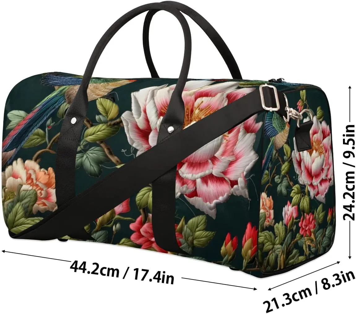 Hummingbird Travel Duffel Bag for Women Men Waterproof Foldable Overnight Weekender Bag Large Capacity Sports Gym Bag