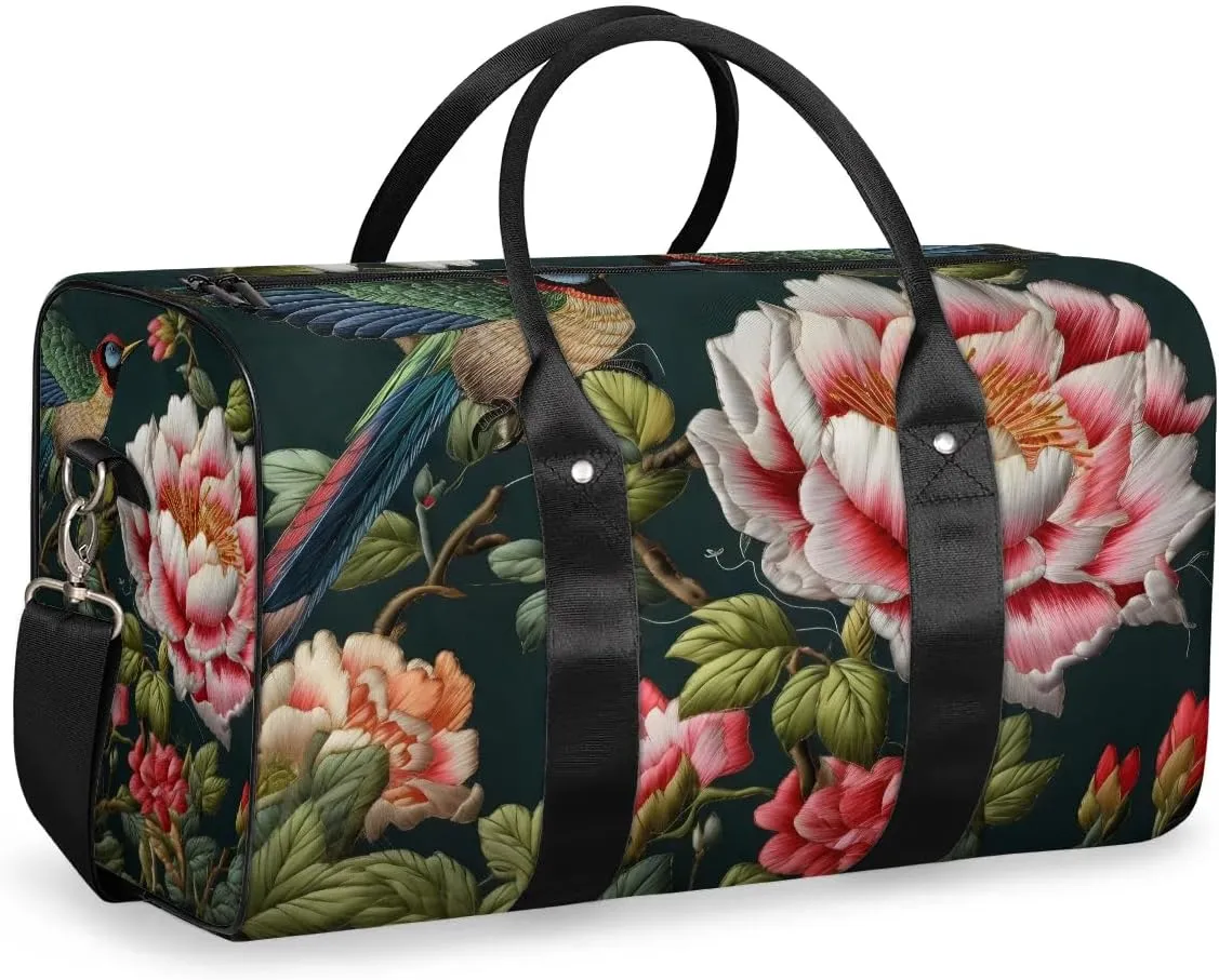 Hummingbird Travel Duffel Bag for Women Men Waterproof Foldable Overnight Weekender Bag Large Capacity Sports Gym Bag