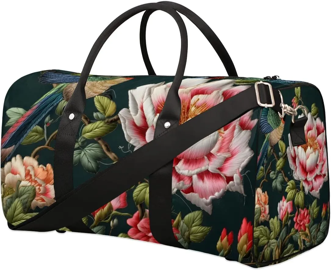 Hummingbird Travel Duffel Bag for Women Men Waterproof Foldable Overnight Weekender Bag Large Capacity Sports Gym Bag