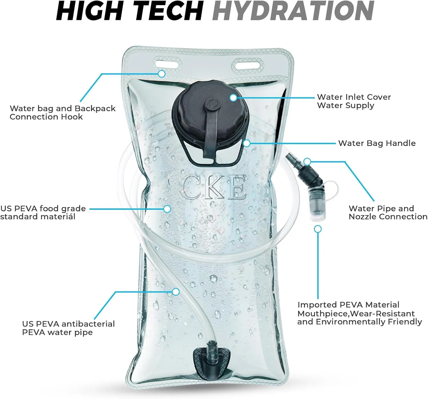 Hydration Backpack Hydration Pack Water Backpack with 2L(70-Ounce) Hydration Bladder for Men Women Kids for Running Hiking Biking Climbing