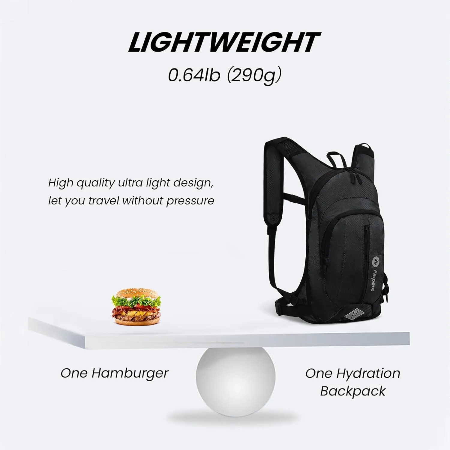 Hydration Pack Backpack for Women & Men, Lightweight Water Backpack with 2L Water Bladder for Hiking Cycling Running Biking