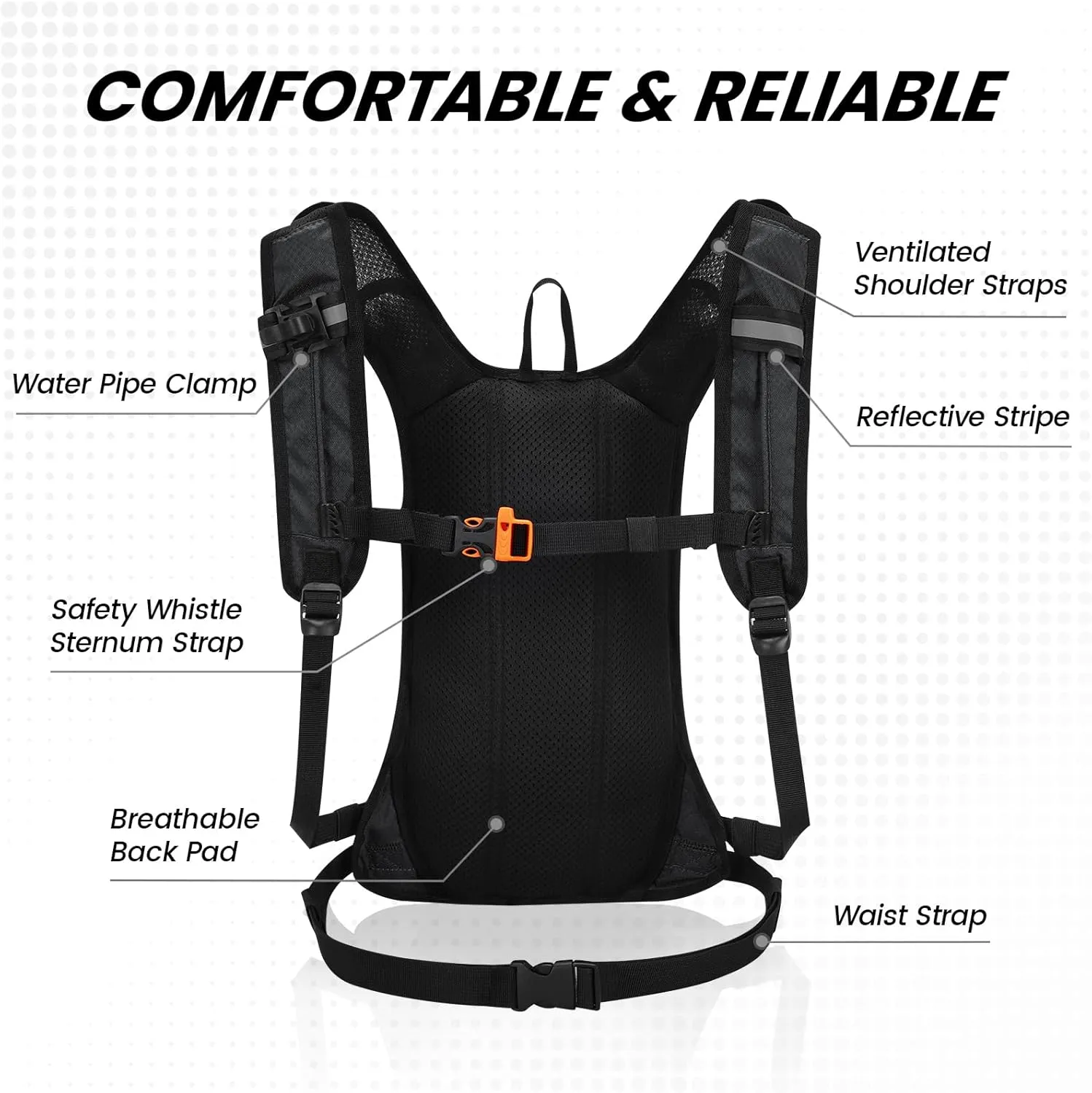 Hydration Pack Backpack for Women & Men, Lightweight Water Backpack with 2L Water Bladder for Hiking Cycling Running Biking