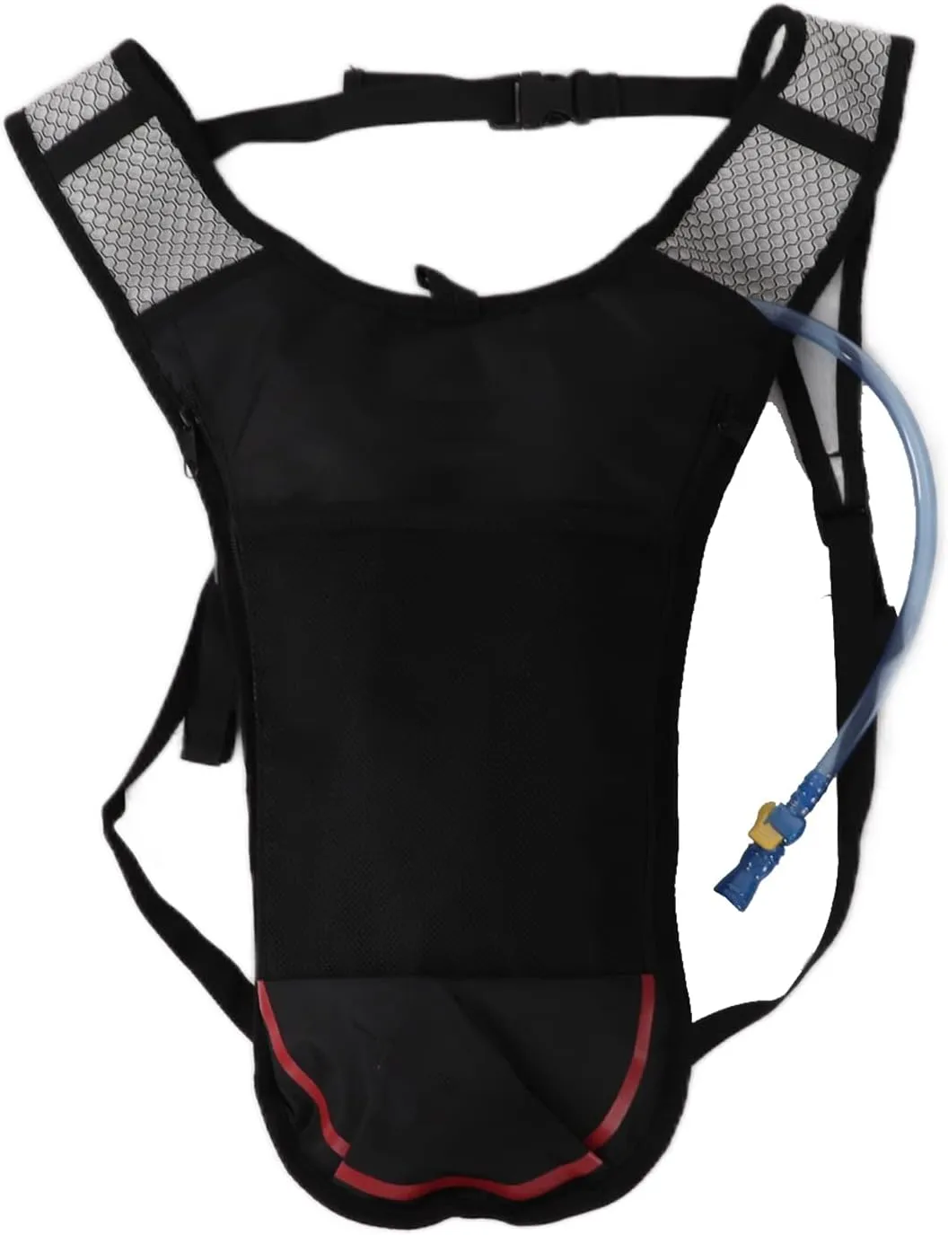 Hydration Pack Lightweight Breathable Multifunctional Backpack with 2L Bag Straw for Running Hiking Cycling Red
