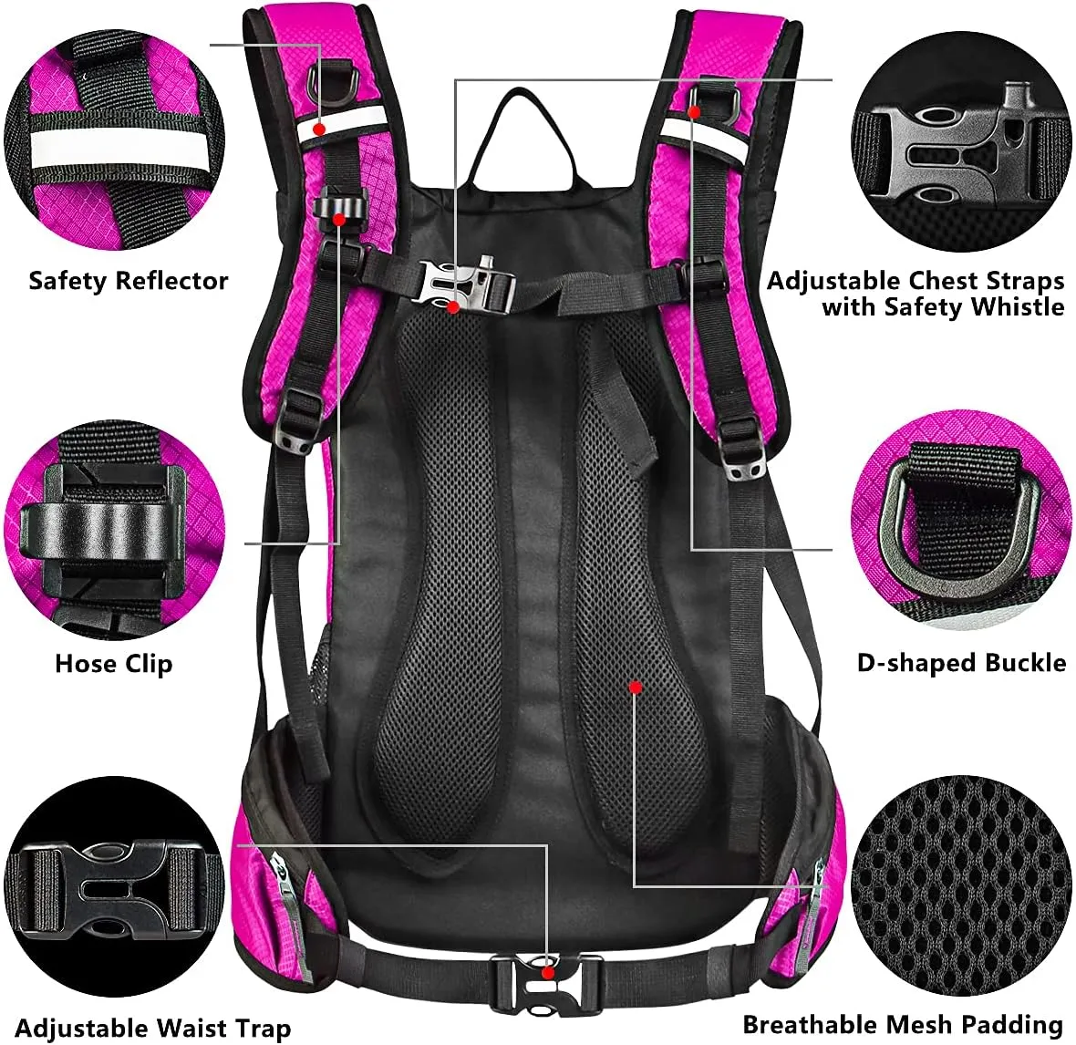 Hydration Pack Thermal Insulated Hydration Backpack with 2L BPA Free Leak-Proof Water Bladder, Daypack Perfect for Running, Cycling, Hiking, Climbing-Keep Liquids Cool Up to 4 Hours