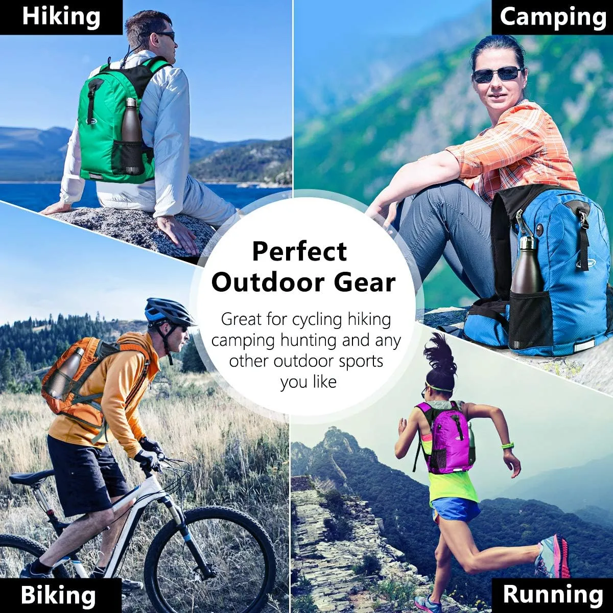 Hydration Pack Thermal Insulated Hydration Backpack with 2L BPA Free Leak-Proof Water Bladder, Daypack Perfect for Running, Cycling, Hiking, Climbing-Keep Liquids Cool Up to 4 Hours