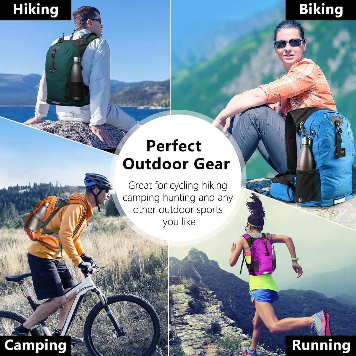 Hydration Pack Thermal Insulated Hydration Backpack with 2L BPA Free Leak-Proof Water Bladder, Daypack Perfect for Running, Cycling, Hiking, Climbing-Keep Liquids Cool Up to 4 Hours