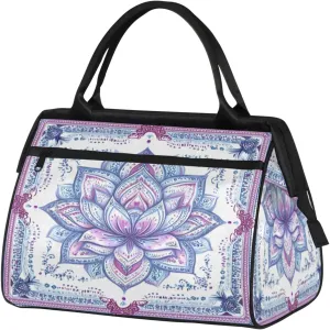 India Carpet Flower Travel Duffle Bag for Women, Ladies Overnight Weekender Bag Gym Sports Bags A-2