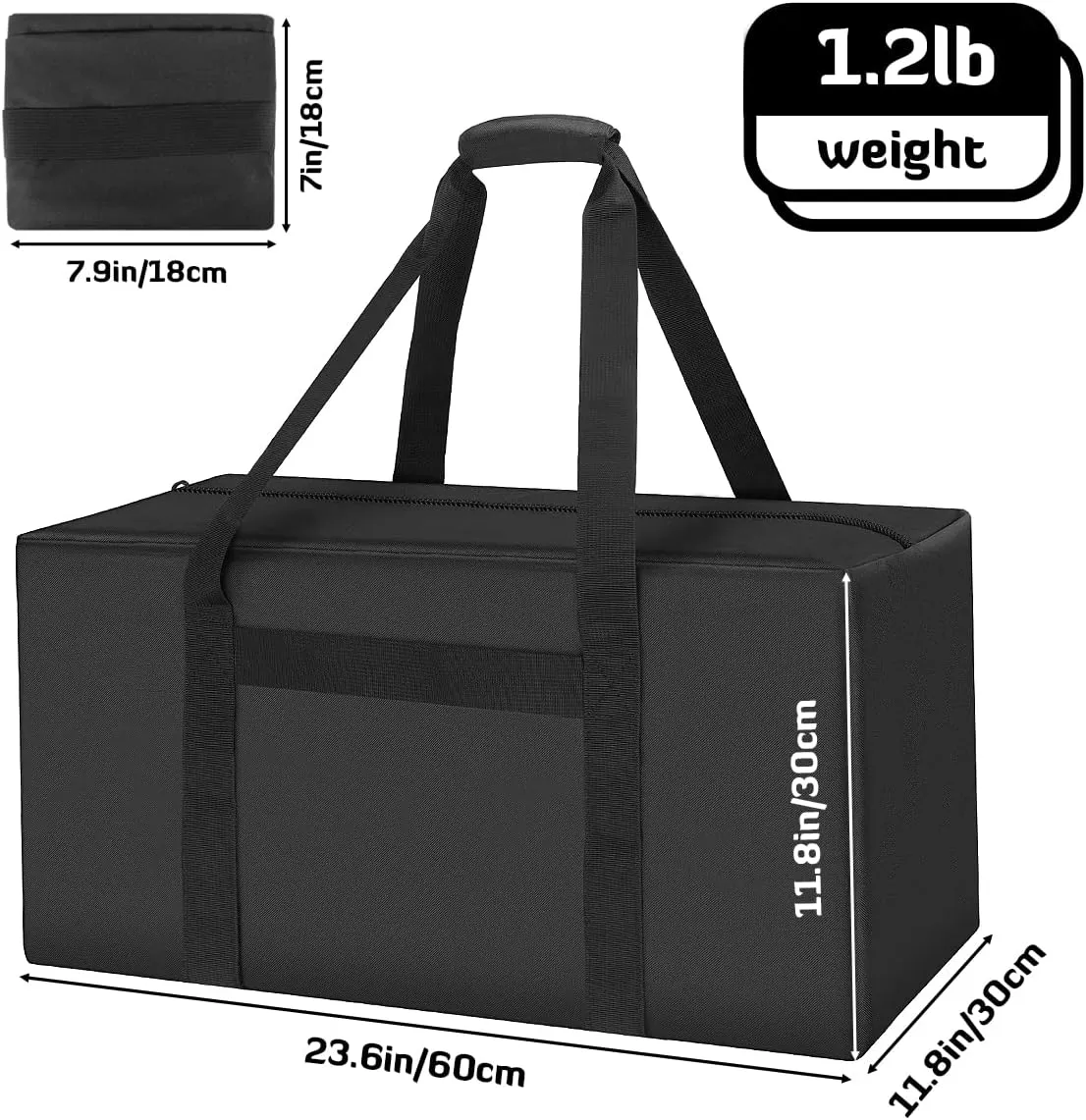 INFANZIA Duffel Travel Sports Equipment Bag, Long Luggage Bag with Upgrade Zipper Water Resistant, Extra Large Foldable Storage Bag for Camping, Tent, Tripod, Fishing(24x12x12 inch,2PCS)