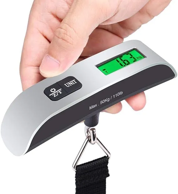 INFLUX Digital Travel Luggage Scale, Max Weight 50kg Luggage, Travel Gear for Accurate Baggage Weight Measurement, Portable Suitcase Scale, Digital Weighing Scale for Luggage Travel Essentials