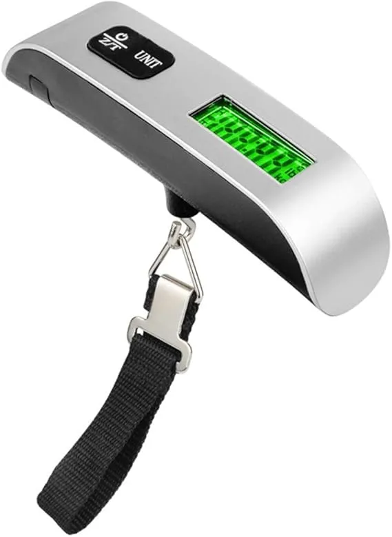 INFLUX Digital Travel Luggage Scale, Max Weight 50kg Luggage, Travel Gear for Accurate Baggage Weight Measurement, Portable Suitcase Scale, Digital Weighing Scale for Luggage Travel Essentials