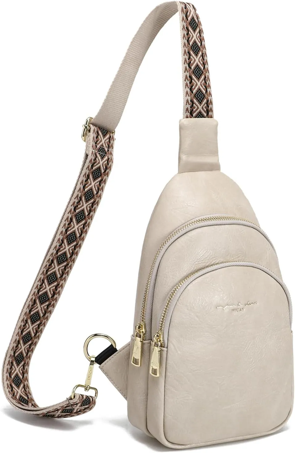 INICAT Crossbody Sling Bags Fanny Packs Leather Purses Chest Bag for Women