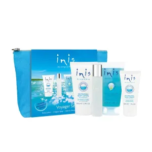 Inis the Energy of the Sea Voyager Gift Set - Hydrating Body Lotion - Refreshing Shower Gel - Body Wash - Unisex Cologne - Hand Cream For Women - Perfume - Travel Size Cosmetics With Cosmetic Bag