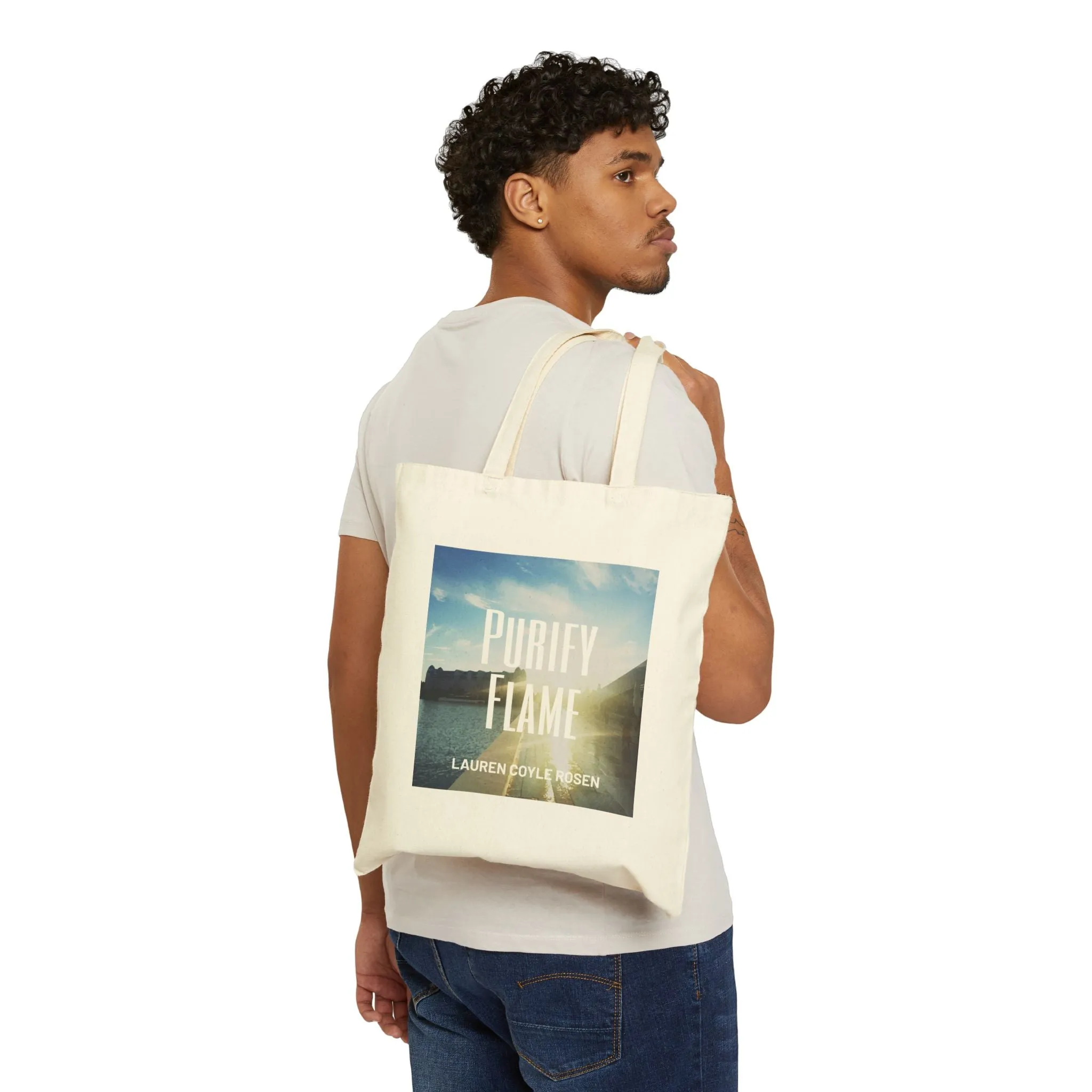 Inspirational Cotton Canvas Tote Bag - "Purify Flame" Design