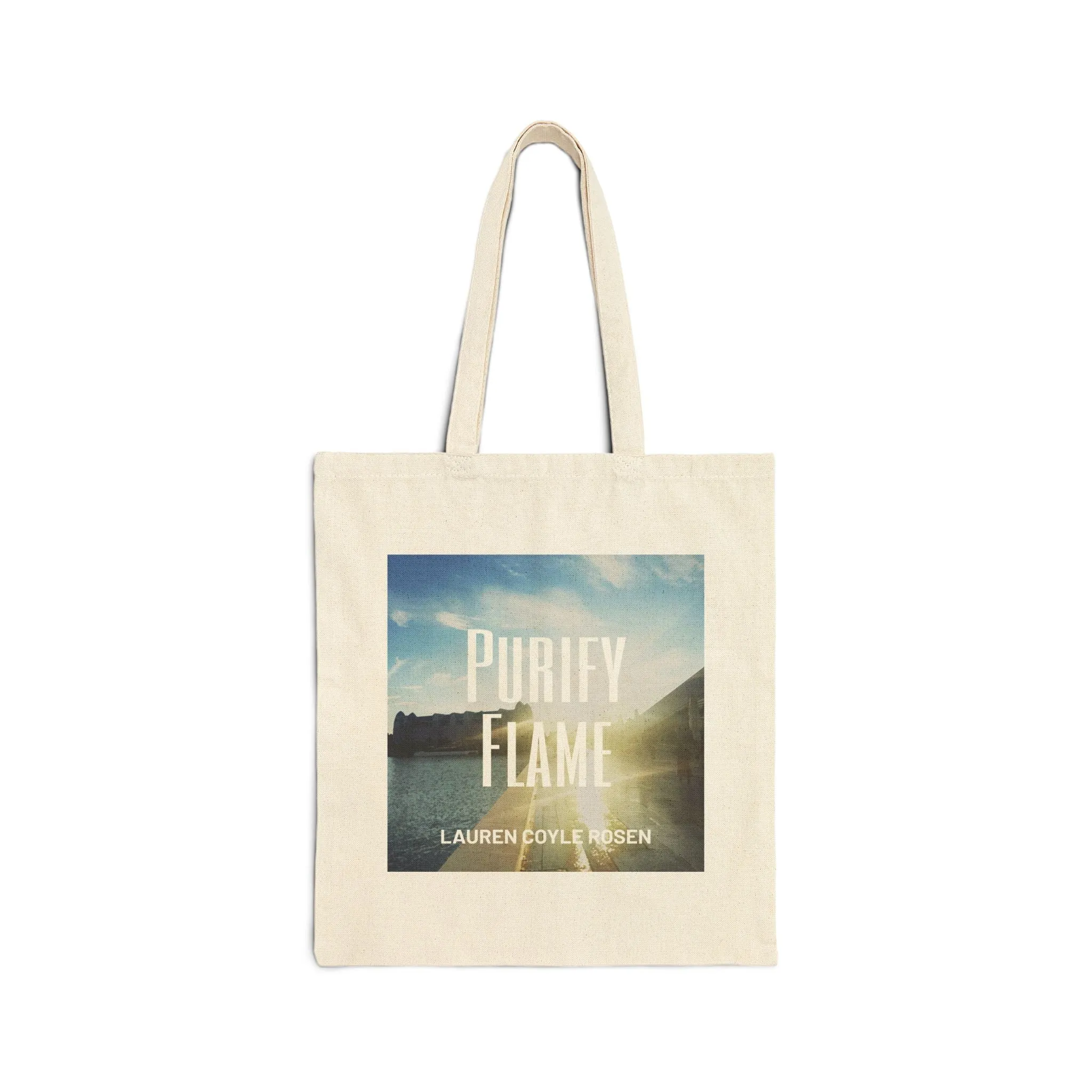 Inspirational Cotton Canvas Tote Bag - "Purify Flame" Design