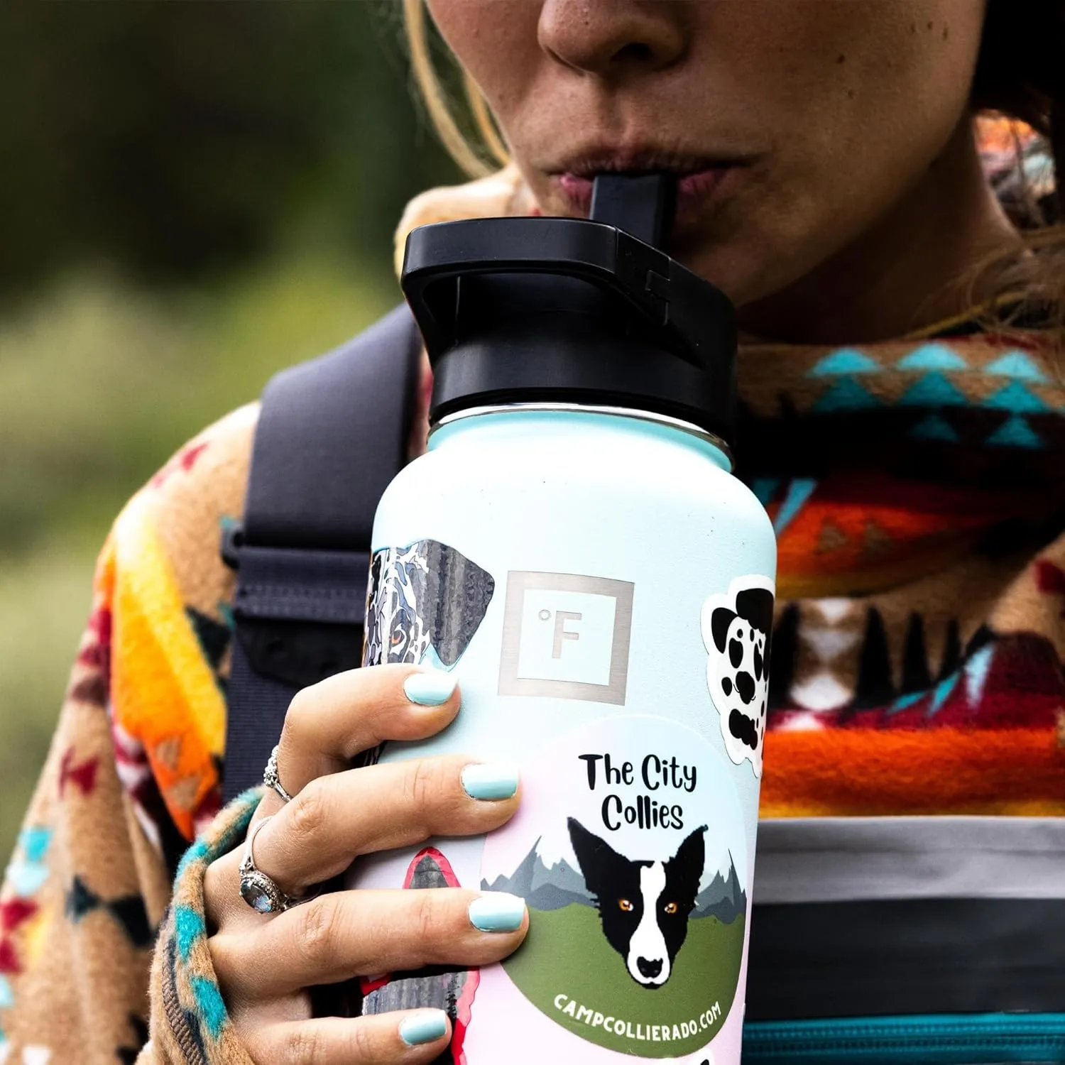 IRON °FLASK Camping & Hiking Hydration Flask with 3 Lids - Stainless Steel, Double Walled & Vacuum Insulated Water Bottle - Leak Proof & BPA Free (Midnight Black, Spout - 22 oz)