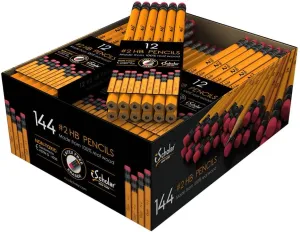 iScholar Gross Pack Pencils, #2, Yellow, Box of 144 (33144)