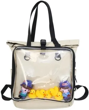 Ita Bag Backpack Kawaii Cute Pin Display Large Tote Bag Messenger Japanese Transparent Clear Shoulder Bags