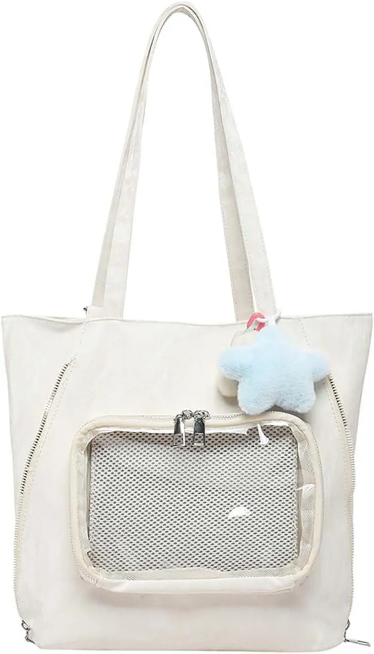 Itabag badge display bag with star pendant that can be carried on both shoulders, suitable for daily wear and fashion shows