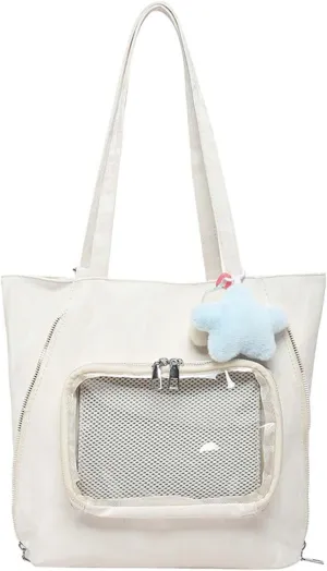 Itabag badge display bag with star pendant that can be carried on both shoulders, suitable for daily wear and fashion shows