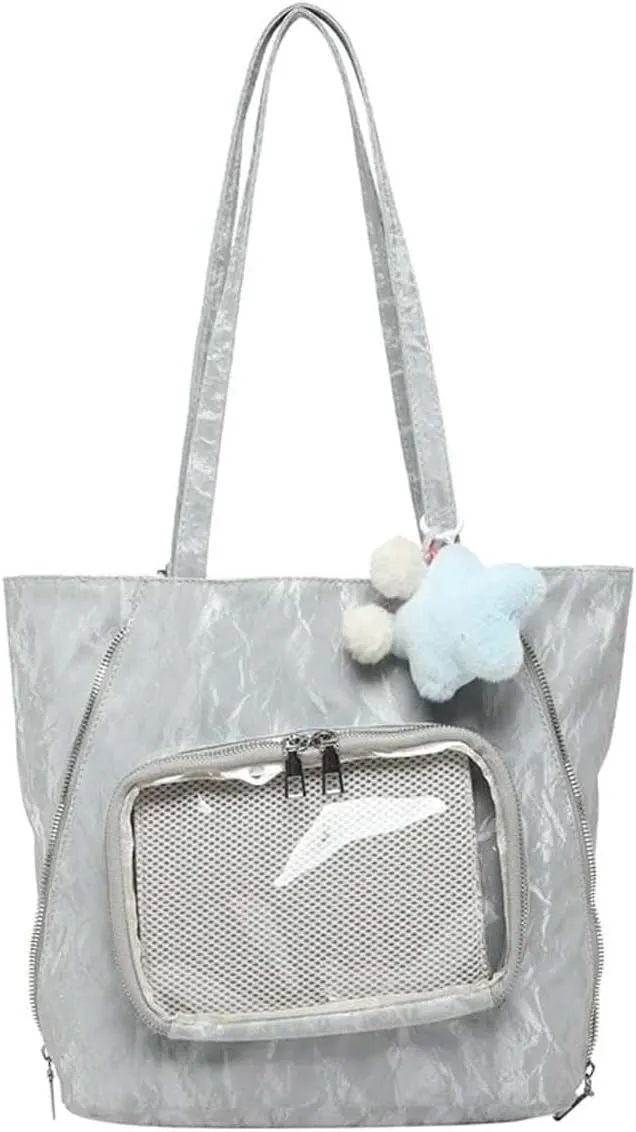 Itabag badge display bag with star pendant that can be carried on both shoulders, suitable for daily wear and fashion shows