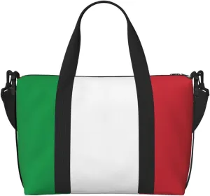 Italian flag print Womens travel bags, weekender carry on for women, sports Gym Bag, Overnight Carry on Bag
