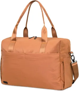 Jadyn Austin Carry-On Travel Duffel Bag for Women, 18” Weekender Bag with Laptop Sleeve, Durable Material, and Trolley Sleeve, Ideal for Work, Gym, and Overnight Trips (Terracotta)