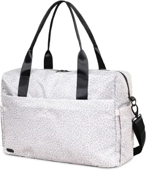 Jadyn Carry-On Travel Duffel Bag for Women, 18” Weekender Bag with Laptop Compartment and Trolley Sleeve, Ideal for Work, Gym, and Overnight Trips (Desert Leopard)