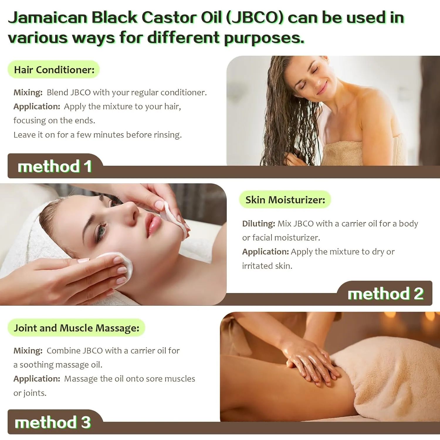 Jamaican Black Castor Oil for Hair Growth, 2 Packs Multipurpose Cold Pressed 100% Natural Castor Oil for Hair and Skin Care