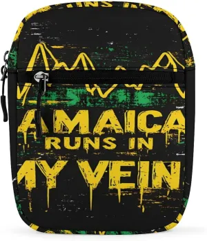Jamaican Runs in My Veins Cute Crossbody Bag Messenger Shoulder Bags with Adjustable Strap