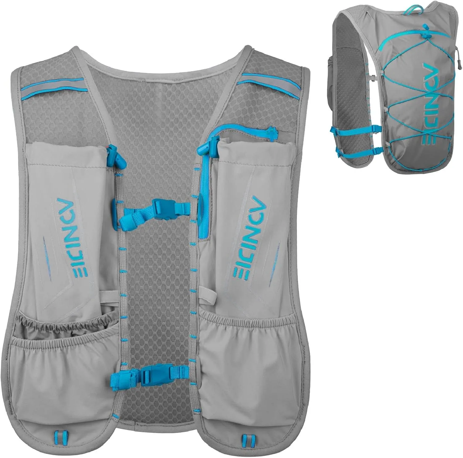JEELAD Running Hydration Vest Trail Running Backpack BPA-Free Leak-Proof Running Water Bottles for Marathon Biking Hiking Cycling Outdoor