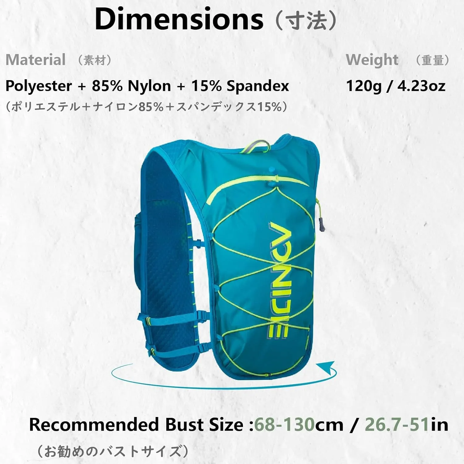 JEELAD Running Hydration Vest Trail Running Backpack BPA-Free Leak-Proof Running Water Bottles for Marathon Biking Hiking Cycling Outdoor