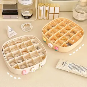 Jewelry Organizer Boxes Plastic Storage Box Grid Double Layer