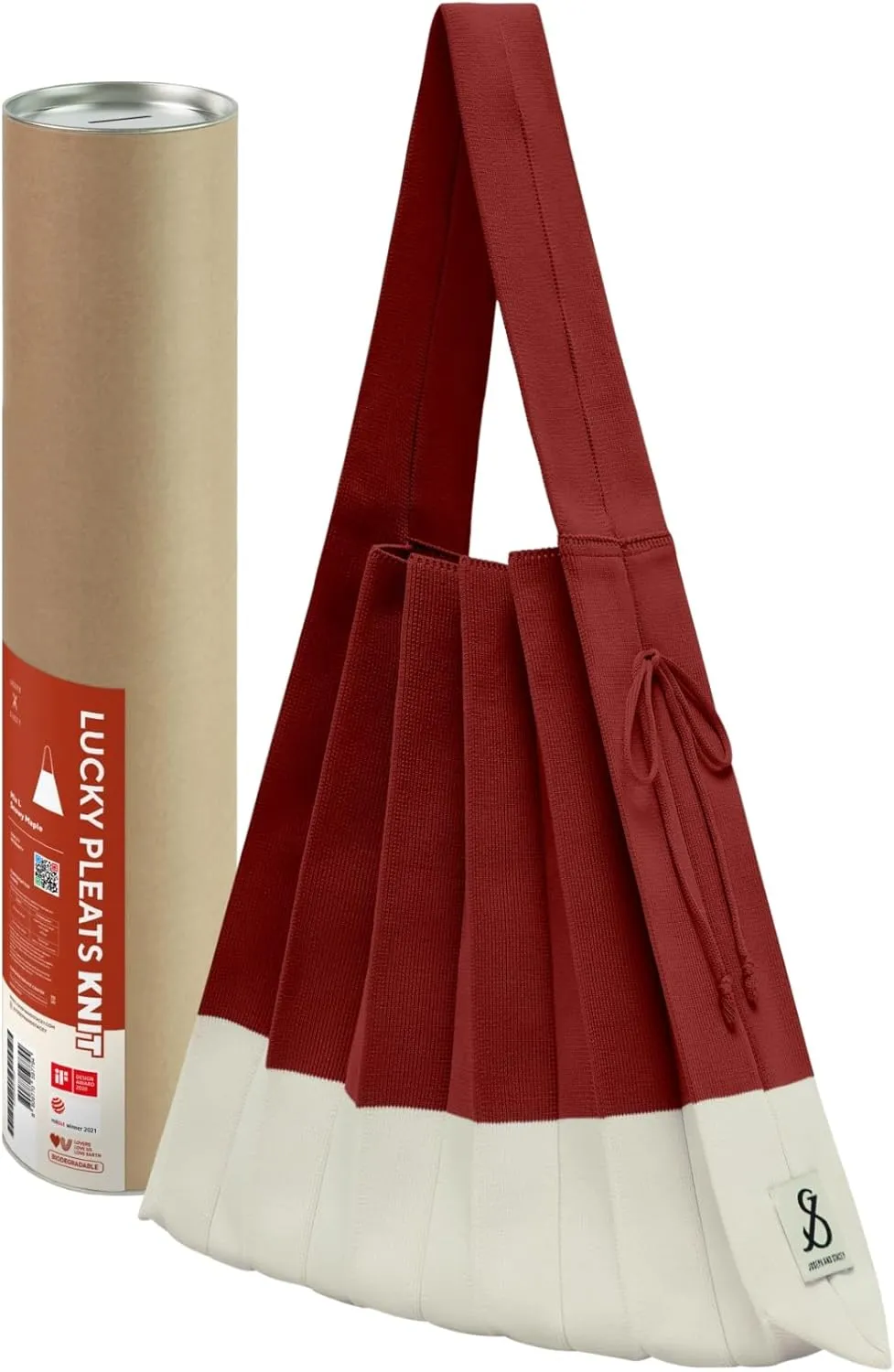 JOSEPH & STACEY Lucky Pleats Knit Bag Mix L | Sustainable Foldable Women's Tote Bag | Lightweight Minimalist Everyday Bag