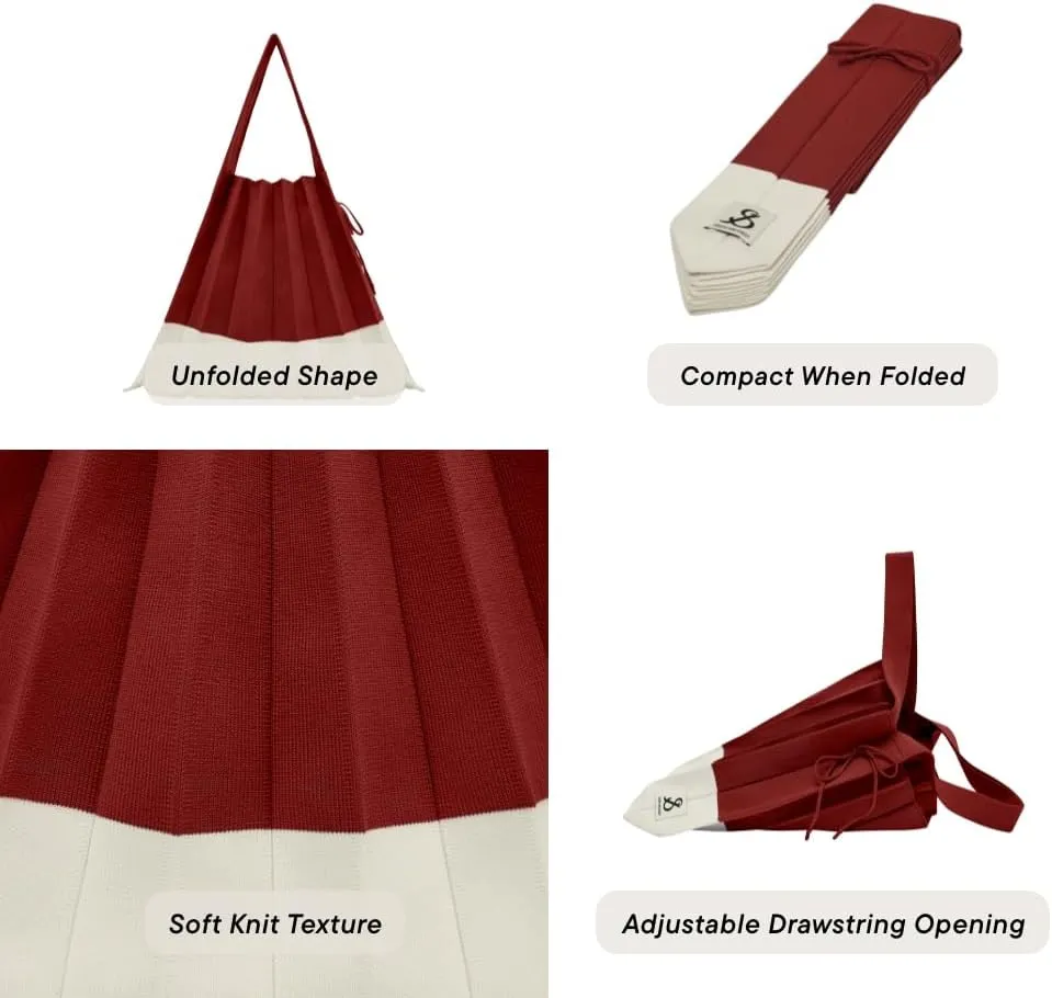 JOSEPH & STACEY Lucky Pleats Knit Bag Mix L | Sustainable Foldable Women's Tote Bag | Lightweight Minimalist Everyday Bag