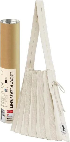 JOSEPH & STACEY Lucky Pleats Knit Bag Solid M | Sustainable Foldable Women's Tote Bag | Lightweight Minimalist Everyday Bag