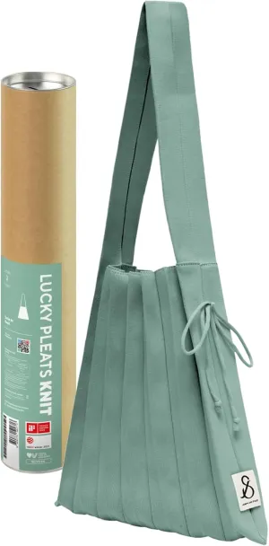 JOSEPH & STACEY Lucky Pleats Knit Bag Solid M | Sustainable Foldable Women's Tote Bag | Lightweight Minimalist Everyday Bag