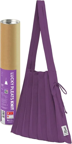 JOSEPH & STACEY Lucky Pleats Knit Bag Solid M | Sustainable Foldable Women's Tote Bag | Lightweight Minimalist Everyday Bag