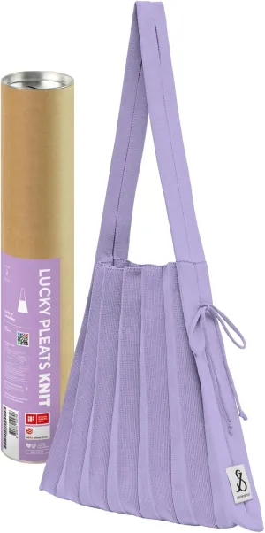 JOSEPH & STACEY Lucky Pleats Knit Bag Solid M | Sustainable Foldable Women's Tote Bag | Lightweight Minimalist Everyday Bag
