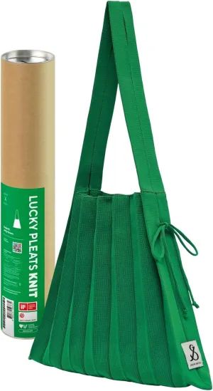 JOSEPH & STACEY Lucky Pleats Knit Bag Solid M | Sustainable Foldable Women's Tote Bag | Lightweight Minimalist Everyday Bag