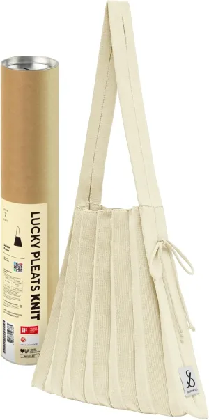 JOSEPH & STACEY Lucky Pleats Knit Bag Solid M | Sustainable Foldable Women's Tote Bag | Lightweight Minimalist Everyday Bag