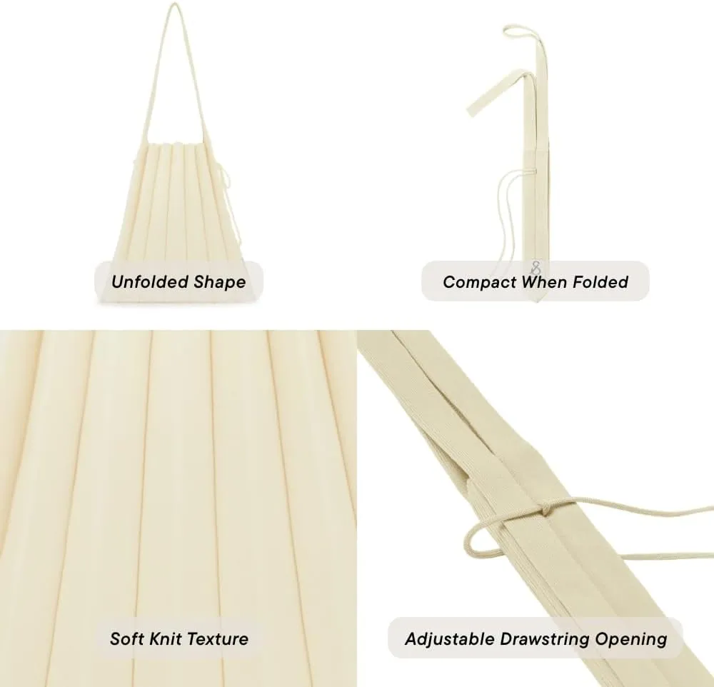 JOSEPH & STACEY Lucky Pleats Knit Bag Solid M | Sustainable Foldable Women's Tote Bag | Lightweight Minimalist Everyday Bag