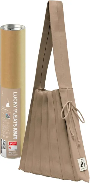 JOSEPH & STACEY Lucky Pleats Knit Bag Solid M | Sustainable Foldable Women's Tote Bag | Lightweight Minimalist Everyday Bag