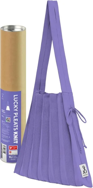 JOSEPH & STACEY Lucky Pleats Knit Bag Solid M | Sustainable Foldable Women's Tote Bag | Lightweight Minimalist Everyday Bag